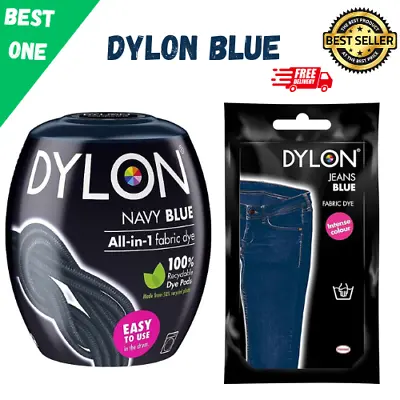 Colours Dylon Fabric & Clothes Dye Dylon Machine And Hand Dye Jeans Blue Dark • £7.99