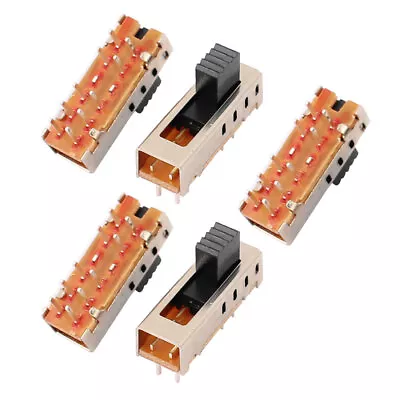 5pcs 4 Position 10P 2P4T Panel Mount Micro Slide Switch Latching Power Switch • $13.45