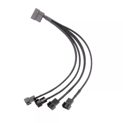 1 To 4 3-Pin/4-Pin PWM Sleeved Fan Extension Adapter Cable To 4pin CPU Fan Cable • £5.81