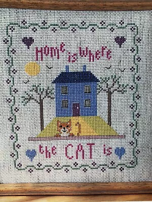 Cool For Cats Home Is Where The Cat Is Cute Sampler Cross Stitch Chart • £1.29