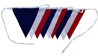 Red White And Blue Fabric Bunting UK Celebration Bunting Garden Party Garland • £6.50
