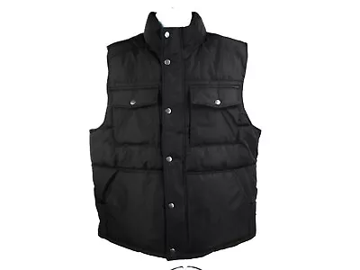 Goodfellow & Co Men's Black Puffer Jacket Vest Corduroy Collar Casual Full Zip • $34