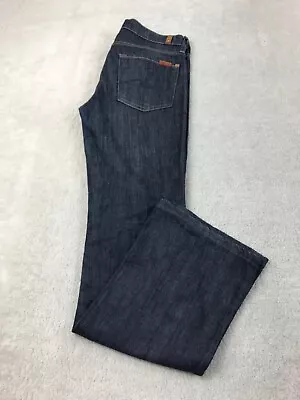 7 For All Mankind Jeans 28x32 Blue Women's Boot Leg Zip Fly Dark Wash Denim • £26.99