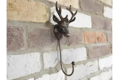 Metal Stag Deer Antler Single Hook Hanger Rustic Wall Hung Coat Hat Bathroom • £10