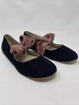 Zara Girls Shoes Size 34 US Size 2.5 Girls Zara Flats Bow Ballet Flats • $13.99