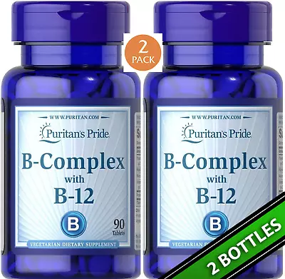 2 Pack Vitamin B Complex With Vit B-12 B1 B2 B3 B12 180 Tabs (2x90) Exp 2026 • $11.99