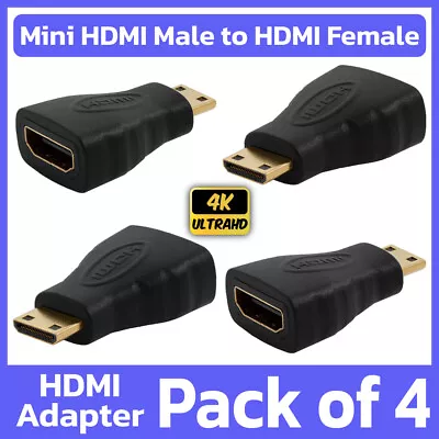 4 Pack Mini HDMI Adapter HDMI Female To Mini Male Type C Connector Converter • $10.99