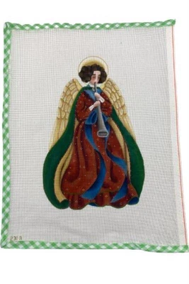 $380 • Buy Melissa Shirley Tree Topper 18 Mesh Hand Painted Needlepoint Music Angel Pattern