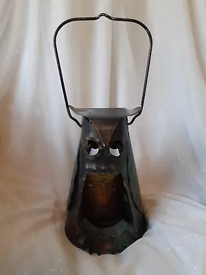 Vintage Rustic Tin Owl Lantern Light Patio  Candle Holder HongKong 6  • $24.99