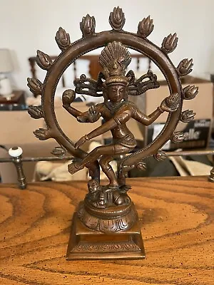 Vintage Brass Shiva Nataraja Lord Of Dance Shiva Statue 7.5  Tall • $50