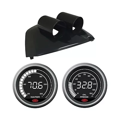 FORD FG Falcon XR6 XR8 CLIP-IN DUAL GAUGE POD W/ DIGITAL WATER OIL PRESS GAUGES • $251.85