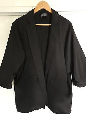 Alice In The Eve Black Kimono Haori Style Jacket Silk Feel Size Large 12-14 • $35