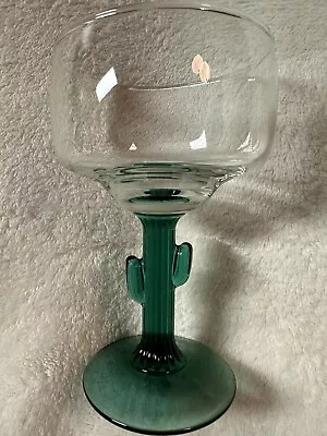 Libbey Cactus Margarita Glass (Clear With Green Cactus Design Base) • $5.99