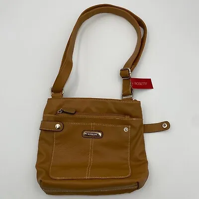 Rosetti Nude Tan Crossbody Handbag Purse Faux Leather 8  X 8  Shoulder Bag NWT • $38.76