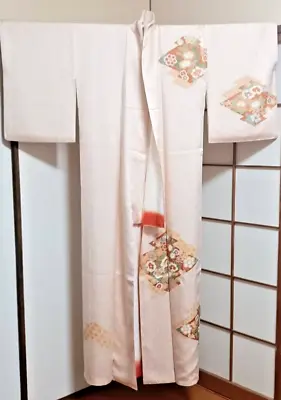 Kimono Haori Nagajuban Traditional Japanese Silk Vintage Retro Handmade Preowned • $49.99