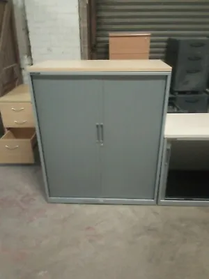 £95 • Buy Bisley 1.2m H X 1000mm W Tambour Cupboards Silver Double Grey Doors 2 Tier