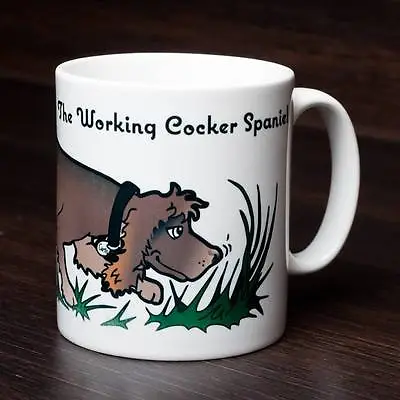 Working Cocker Spaniel Cartoon Dog Mug - Novelty Gift Tea Coffee Mug • £5.95