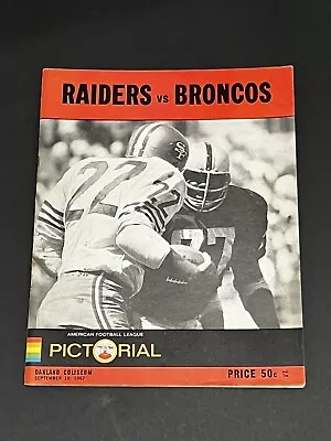 Vintage 1967 Denver Broncos @ Oakland Raiders AFL Football Game Program • $10