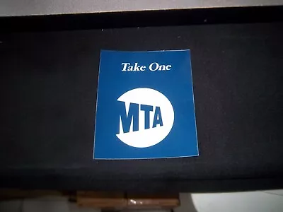 Ny Nyc Subway Sign Vinyl Adhesive Decal Mta Take One Sign 3 3/4  X 4 1/2 Nos • $24.99