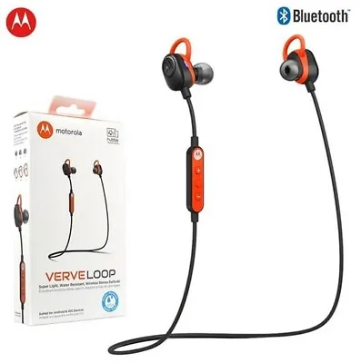 Motorola Verve Loop Wireless Waterproof Stereo Earbuds - Orange/Black • $22.95