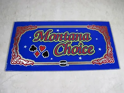 Vintage IGT Montana Choice Video Poker Machine Replacement Glass Sign Parts  • $25