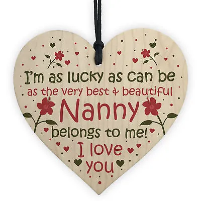 Nanny Gifts Nanny Birthday Card Gifts Wooden Heart Nan And Grandad Plaque Gifts • £3.99