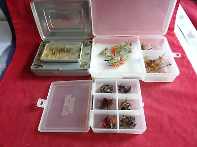 3 Boxes Including Fly Box + Combi Fly/lure Box + Collection Of Artificial Flies • $23.98