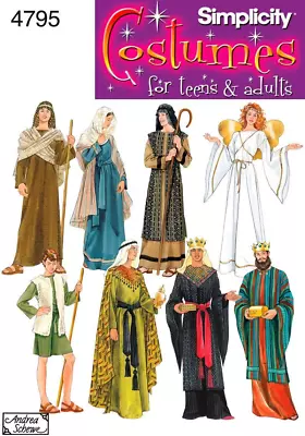 4795 Historical And Biblical Costume For Adults And Teens By Andrea Schewe Size • $8.12