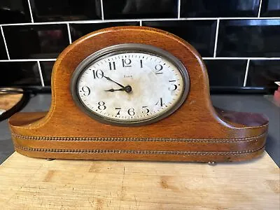 Antique Art Deco French 8 Day Wooden Napoleon Hat Mantle Clock 1930's Carved • £15