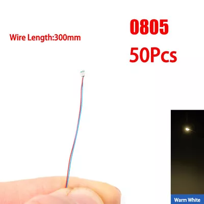 50PCS 3V Pre-Wired SMD LED Diode 0402 0603 0805 1206 Micro Mini White Single Led • $9.59