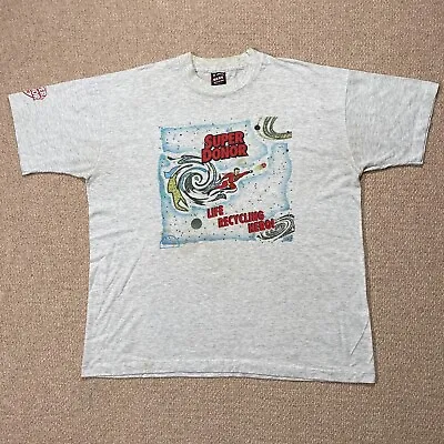 VINTAGE T Shirt Single Stitch Mens XL Grey Charity Super Hero Organ Donor 90s • £17.40