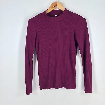 $19.95 • Buy Uniqlo Womens Top Size S Purple Long Sleeve Crew Neck Stretch Cotton Blend060358