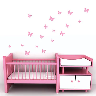 18 Pack Of Butterflies - Vinyl Wall Art - Kids Bedroom Nursery Decal Stickers • £3.99