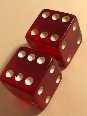 Old Translucent Cherry Bakelite Jumbo Die Dice With Fine White Pips 011323fAHZBI • $55