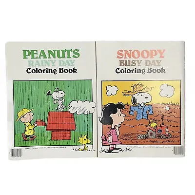 Peanuts Coloring Books (Rainy Day & Snoopy Busy Day) Vintage 1980 Rare • $8.99