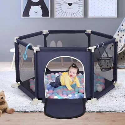 Large Baby Playpen Kids Toddlers Infant Activity Center Saftety Play Fence Yard • £17.99