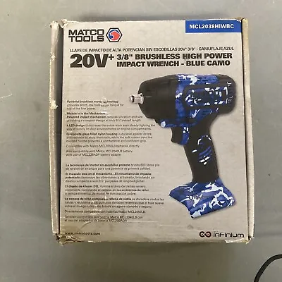 Matco 20V 3/8” Brushless High Power Impact Wrench Blue Camo #77 • $269.99
