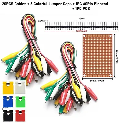 20PCS Metered Color Insulating Test Lead Cable Set Double Ended Alligator Clips • $8.79