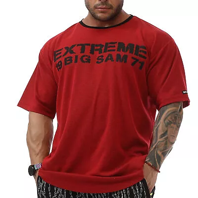 BGSM EXTREME SPORTSWEAR Ragtop Rag Top Gym T-Shirt Bodybuilding 3330-BURGUNDY • £66.15