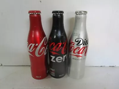 Coca Cola Bottles. A Set Of 3 Different Aluminium 250ml Full Bottles • $19.99