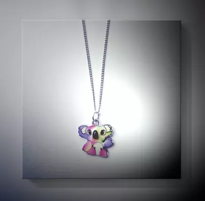 Rainbow Koala Bear Necklace Pendant Gift Australia Girls Jewellery Silver Cute • £3.99