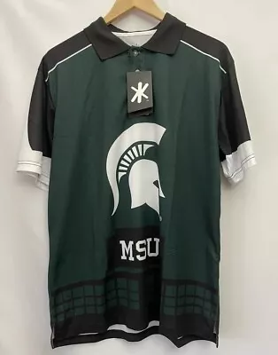 Michigan State Large  Logo Spartan  Men’s Green Golf Polo Shirt Size Large • $15