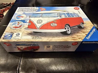 Ravensburger Puzzle 3D Volkswagen VW Bus Red T1 Surfer Edition 162 Pieces COOL!! • $20