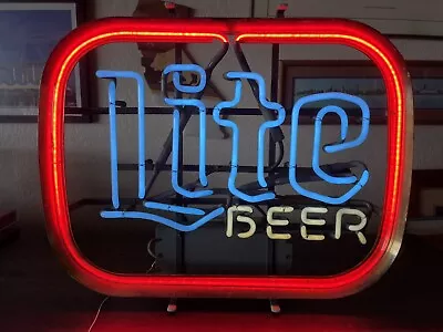 Vintage Miller Lite Beer Neon Sign Everbright Works Great Three Colors Very Cool • $295