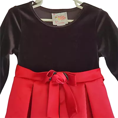 Dollie & Me Dress Girls 6 Black & Red Holiday Party Flared Lined Long Sleeve • $13.82