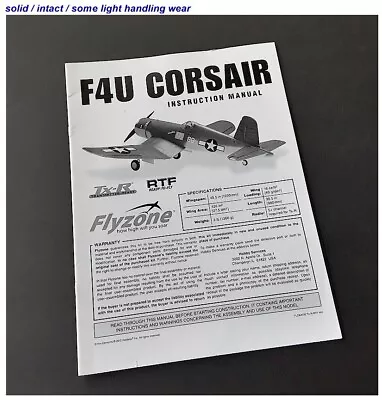 Vintage RC Airplane Flyzone F4U Corsair Owners Manual 19pgs Original Great Shape • $19.94