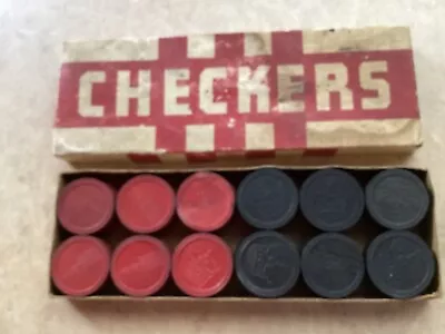 24 Vintage Wooden HalSam Checkers • $9.99