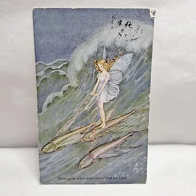 Vintage Elves & Fairys Ida R Outhwaite Childrens Postcard Sea Fish Pink Seaweed  • £9