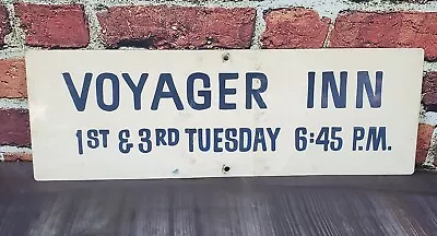 Vintage Hand Painted Voyager Inn Metal Sign Hotel Motel 24 X8  Estate Find • $44.99