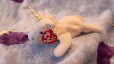 Ty Beanie Baby - MYSTIC The Unicorn (Coarse Mane & Iridescent Horn) • $500